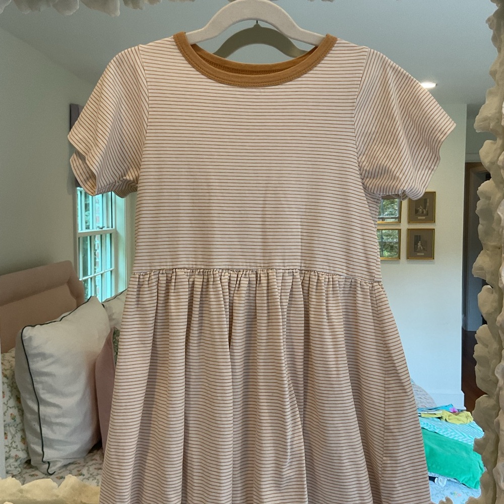 Cream Ribbed Puff Sleeve Sundress